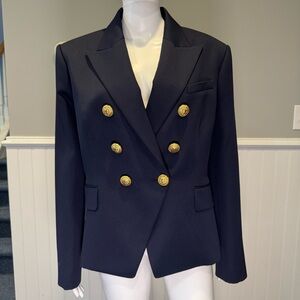 Balmain Navy Blazer with Gold Buttons